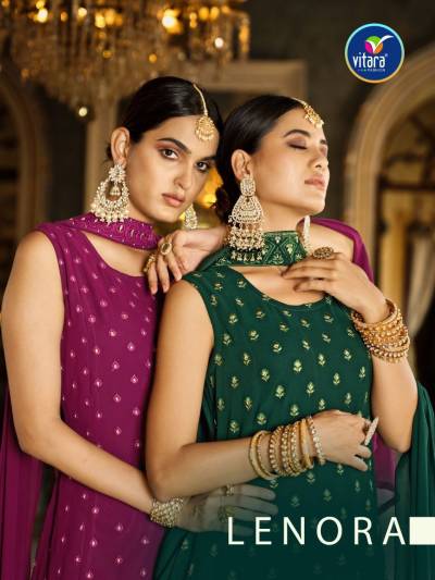 Lenora By Vitara Designer Partywear Kurti With Sharara And Dupatta Collection